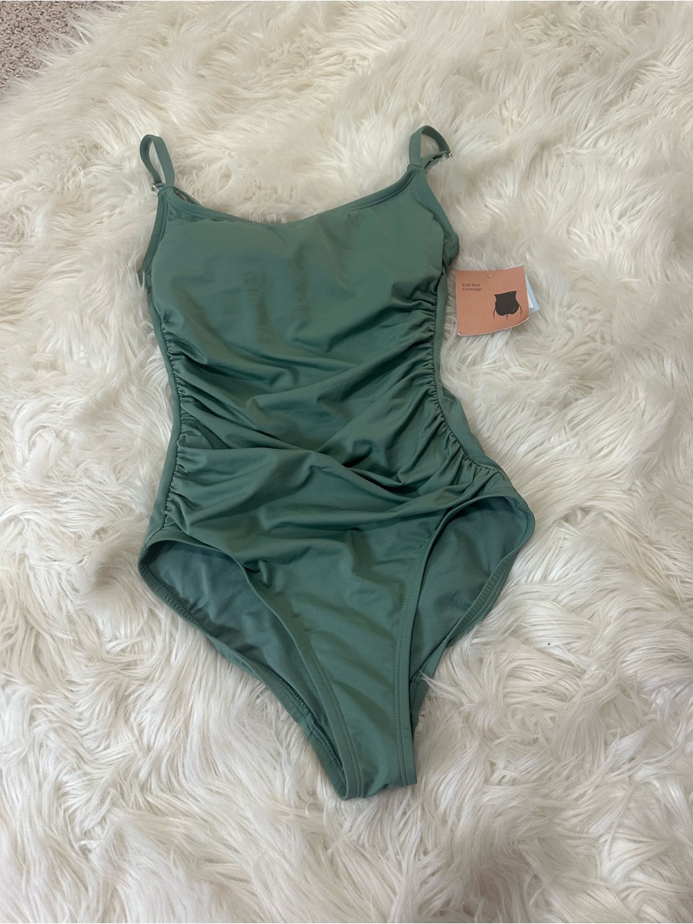 NWT Shade & Shore Olive Green One-Piece Swimsuit
